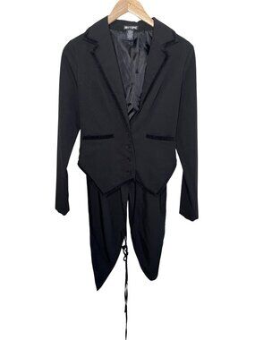 Hot Topic Womens goth Black Coat Tail Jacket steampunk cosplay